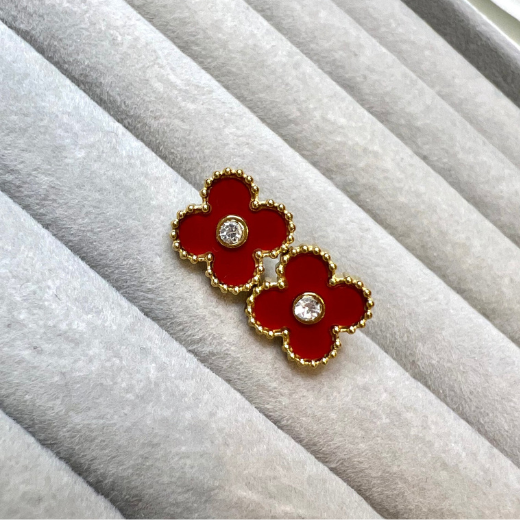 Red Petal Studs